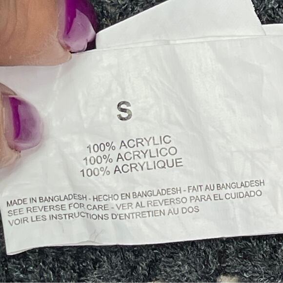 Nine West cardigan sweater poncho vest gray oversized warm size small - Picture 5 of 5